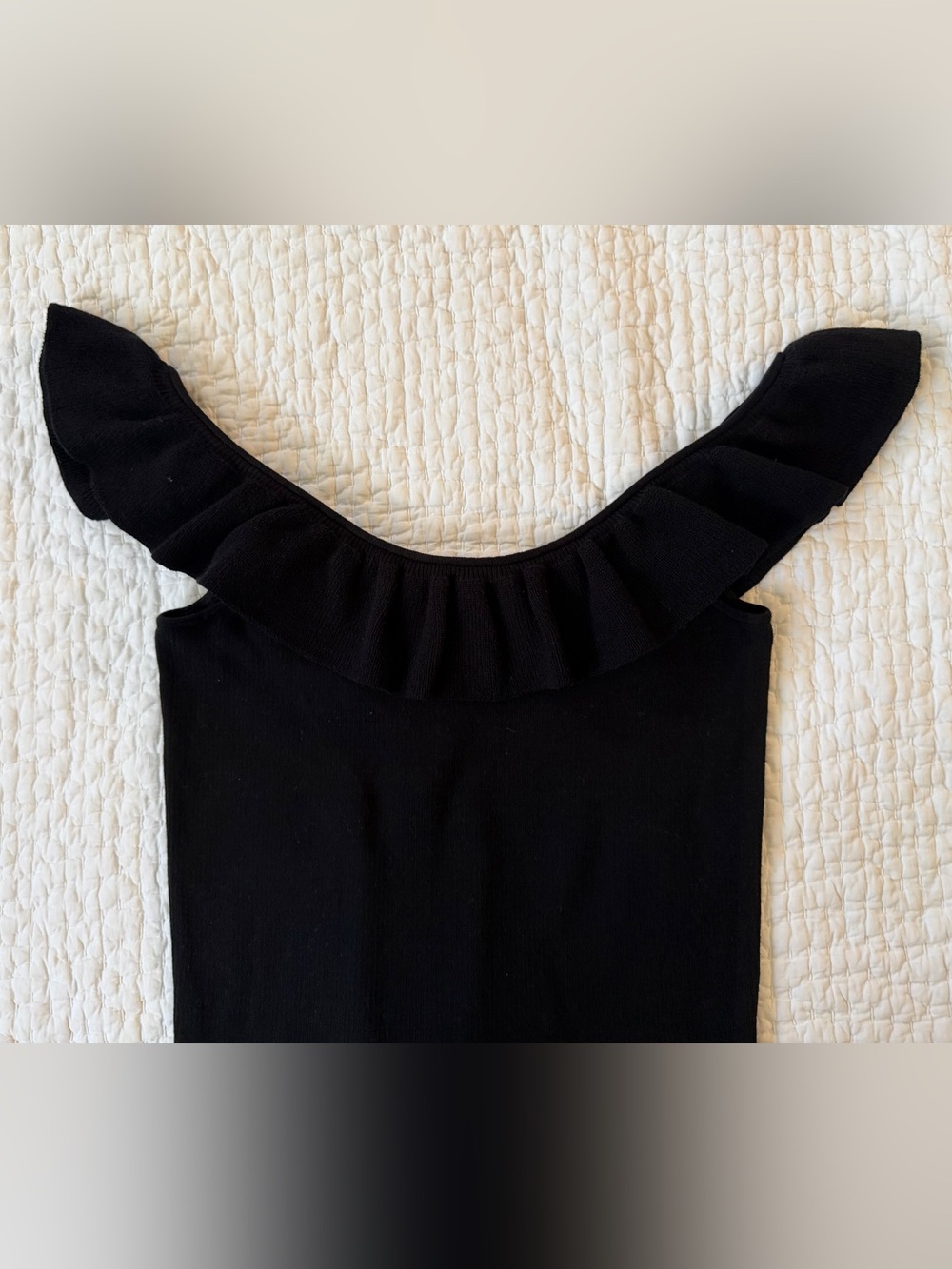LOFT Black Ruffle Off-Shoulder Tank - Picture 6 of 7